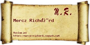 Mercz Richárd névjegykártya